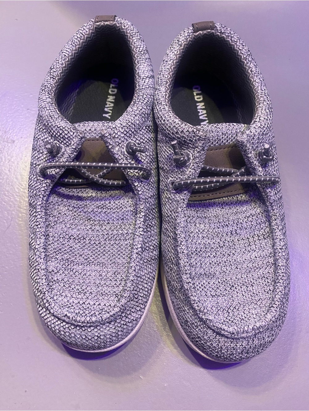 Old Navy Gray Knit Slip-On Boat Shoes